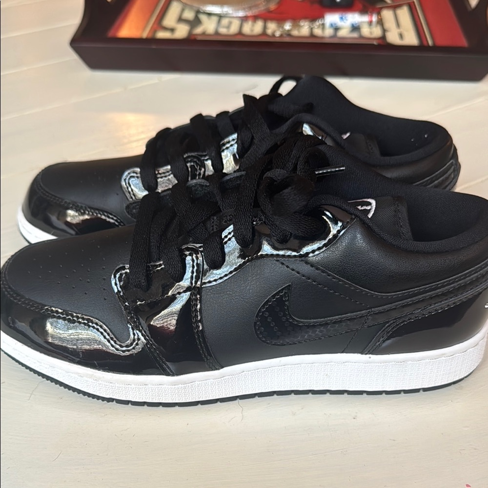 Jordan Kids Black and White Sneakers